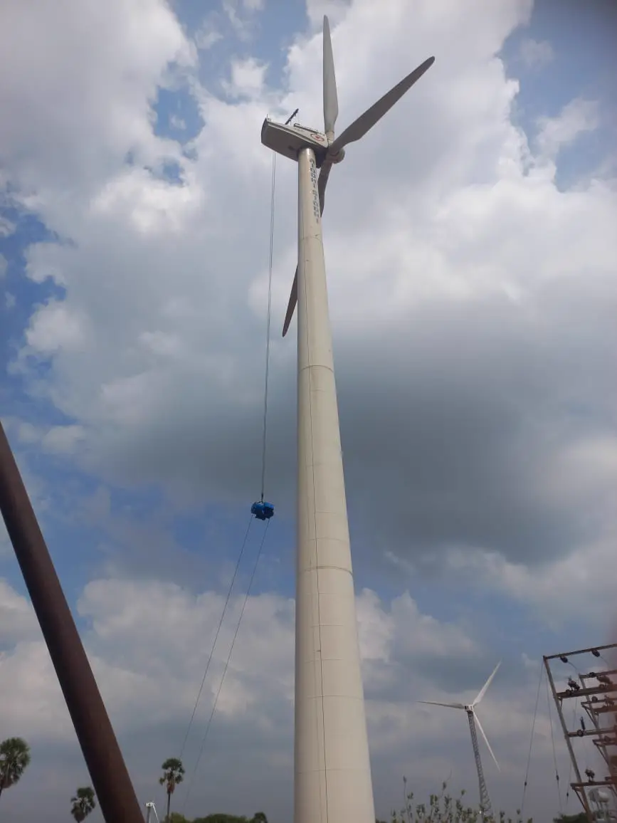 Wind turbine sunset